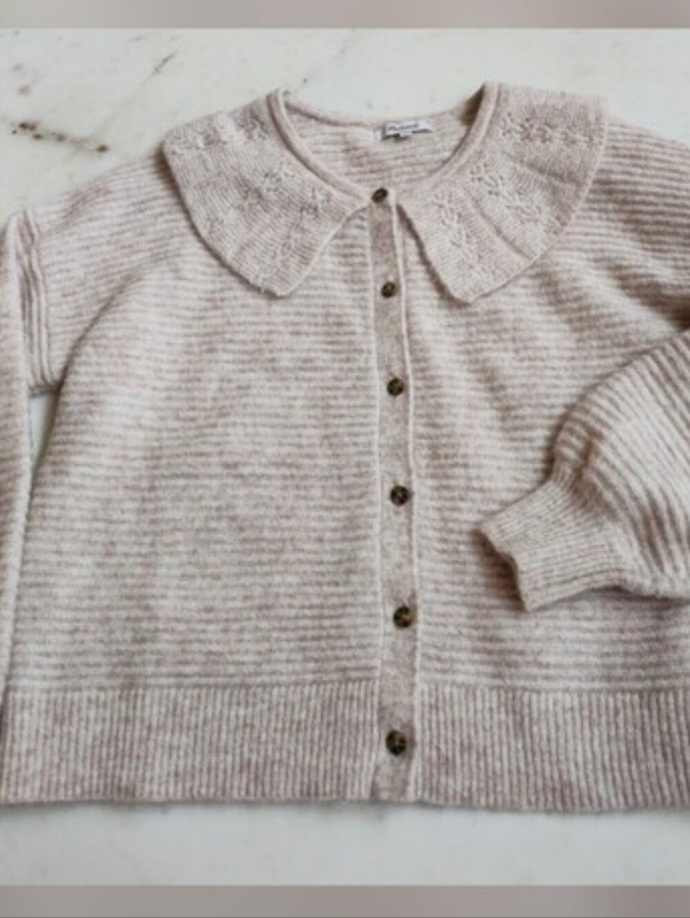 Madewell Angora Mohair Peter Pan Collar Cardigan Size Small - Picture 12 of 15